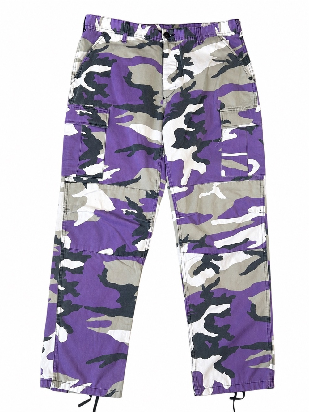 Purple Camo Cargo Pants Approx. 36x30 Button Fly Y2K Military Style